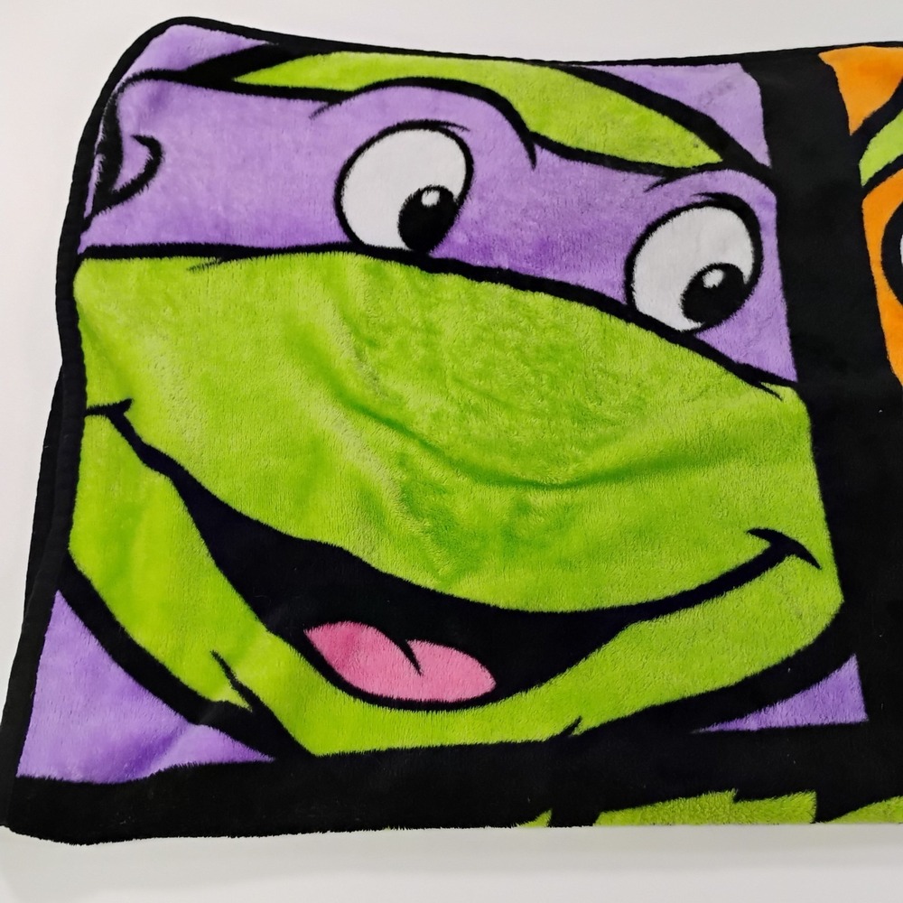 Vintage Nickelodeon Teenage Mutant Ninja Turtle Soft Throw Blanket Cowabunga - Picture 8 of 10